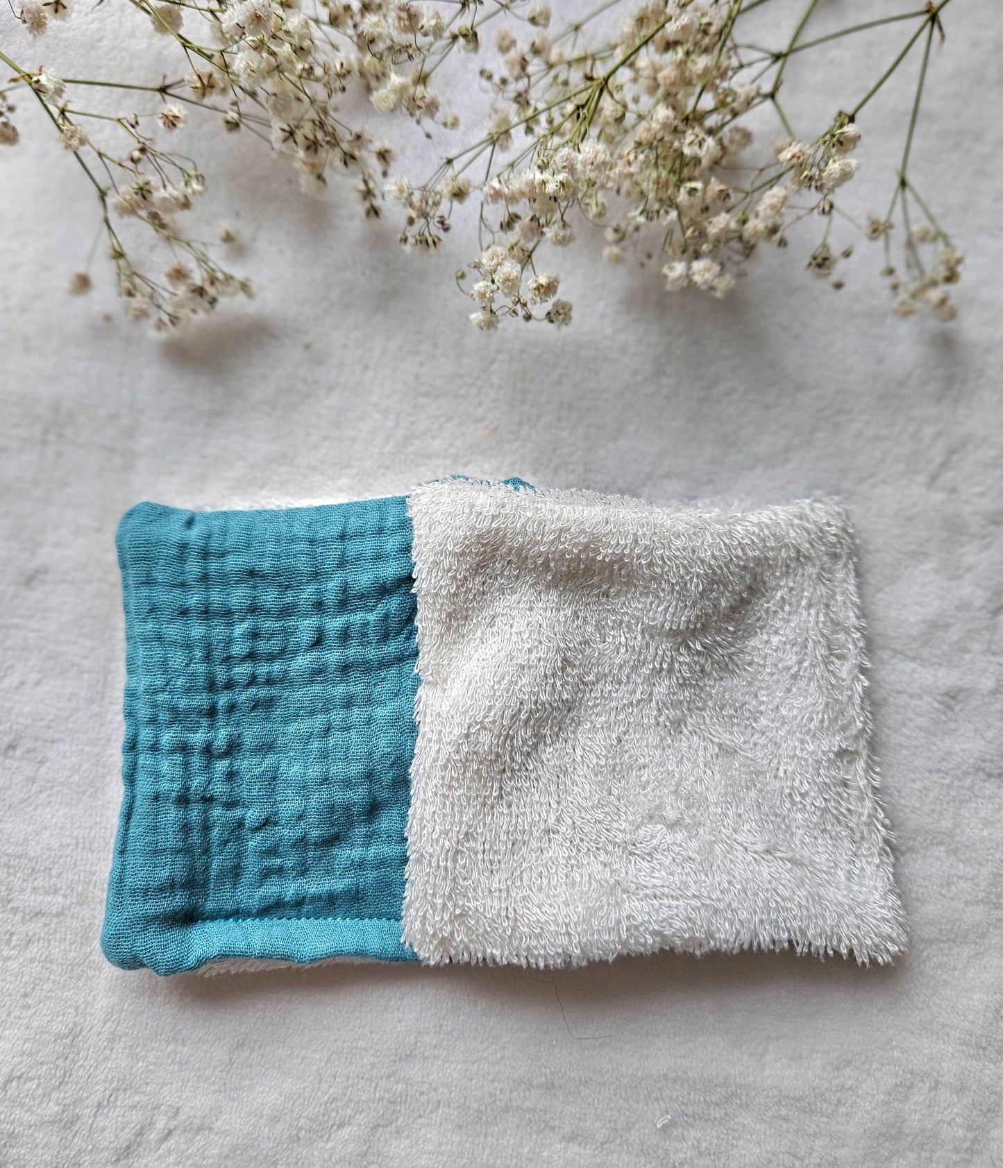 Cotons réutilisables pour maman et bébé - Bleu - Lot de 7 - Les Trésors de Gaby