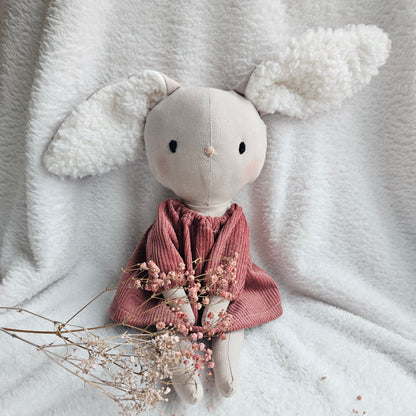 Doudou Lapin GABY - Fait Main - Personnalisable