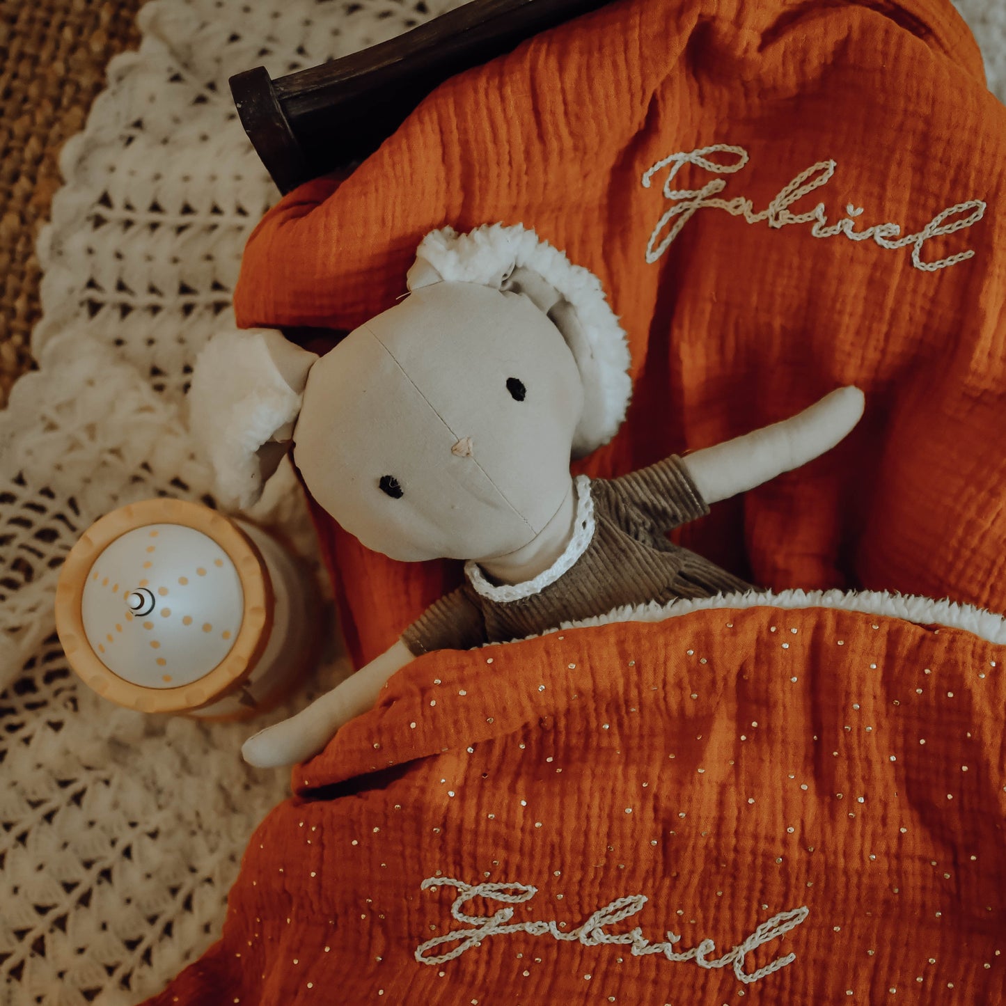 Doudou Lapin GABY - Fait Main - Personnalisable