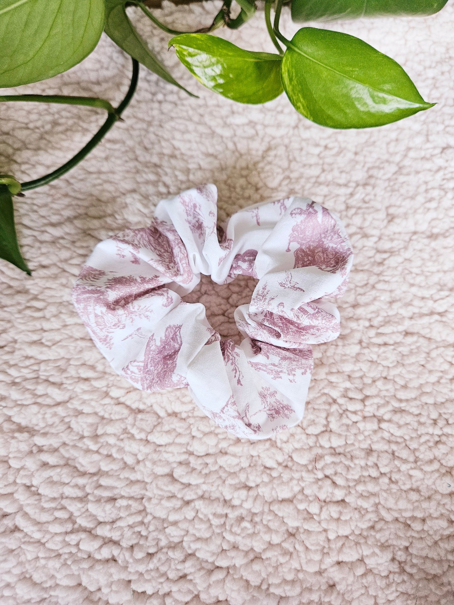 Scrunchie Morgann - Toile de Jouy Blush