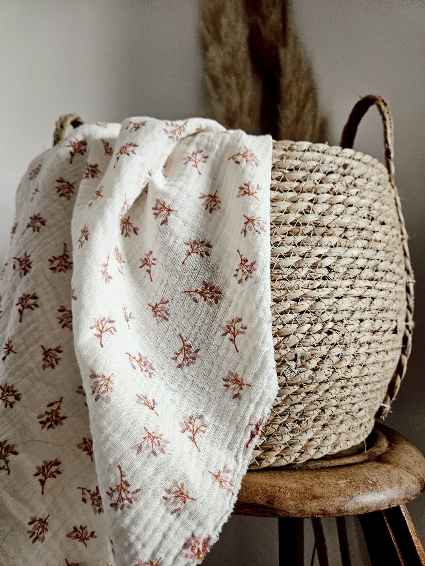 Couverture Personnalisable Jeanne - Double Gaze de Coton Florale