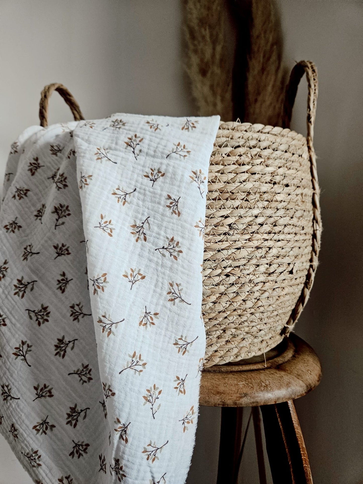 Couverture Personnalisable Jeanne - Double Gaze de Coton Florale