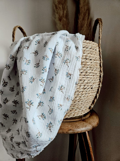 Couverture Personnalisable Jeanne - Double Gaze de Coton Florale