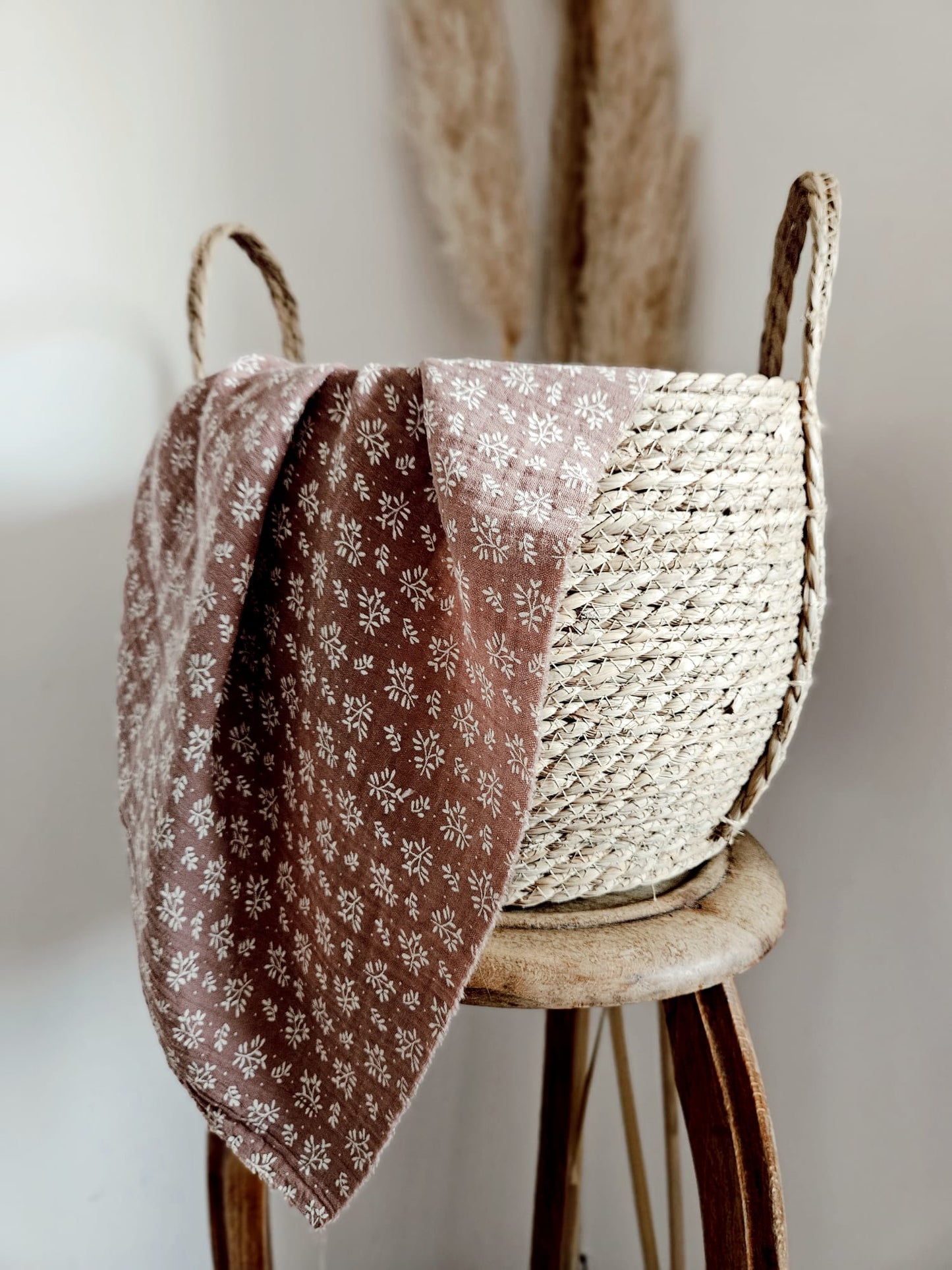 Couverture Personnalisable Jeanne - Double Gaze de Coton Florale