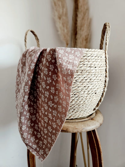 Couverture Personnalisable Jeanne - Double Gaze de Coton Florale