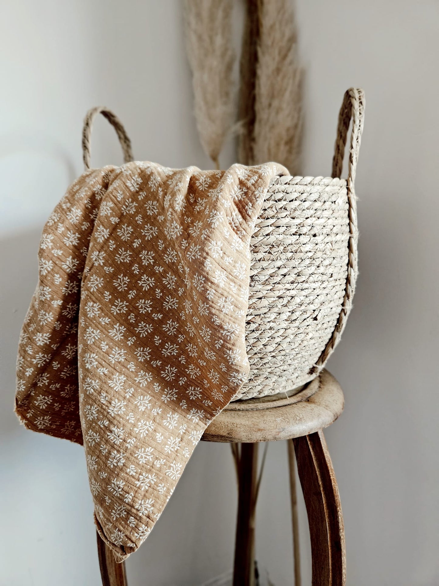 Couverture Personnalisable Jeanne - Double Gaze de Coton Florale