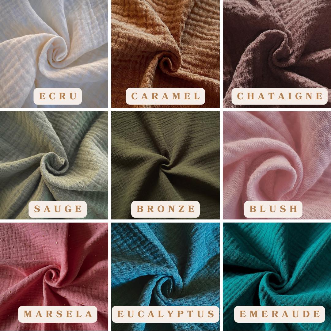 Couverture Personnalisable Raphaël - Double Gaze de Coton Uni