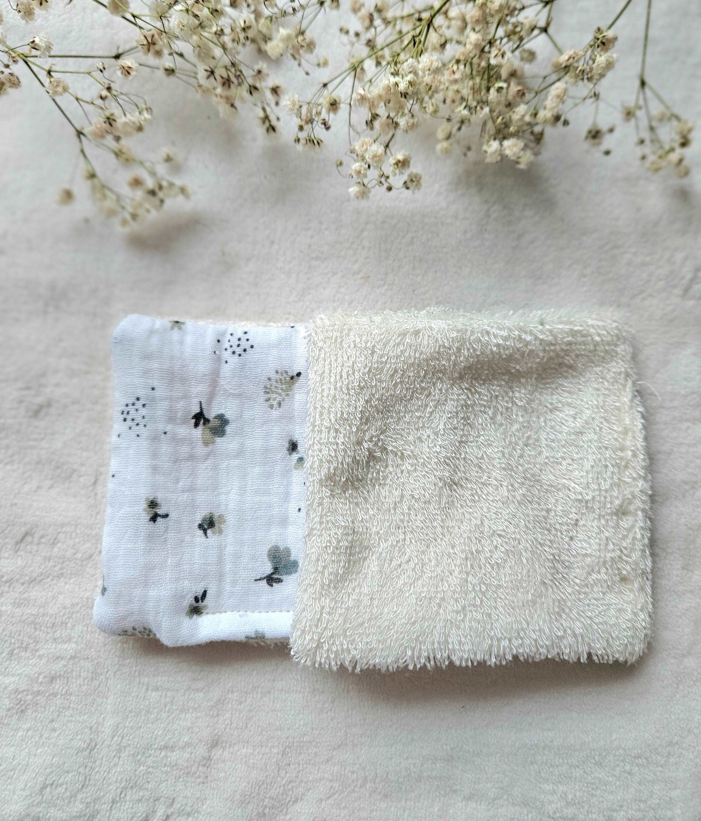 Cotons réutilisables pour maman et bébé - Bleu - Lot de 7 - Les Trésors de Gaby