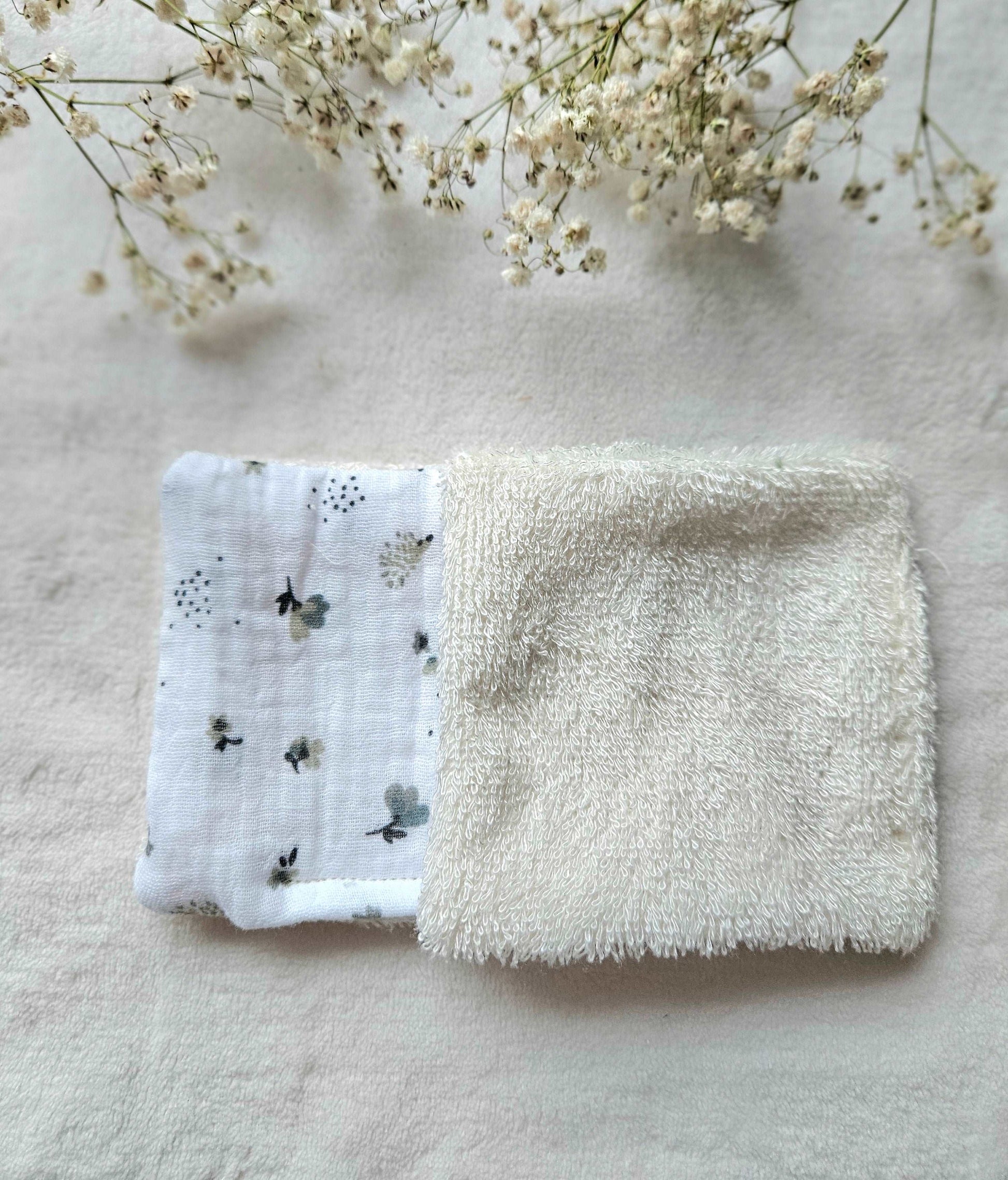 Cotons réutilisables pour maman et bébé - Bleu - Lot de 7 - Les Trésors de Gaby