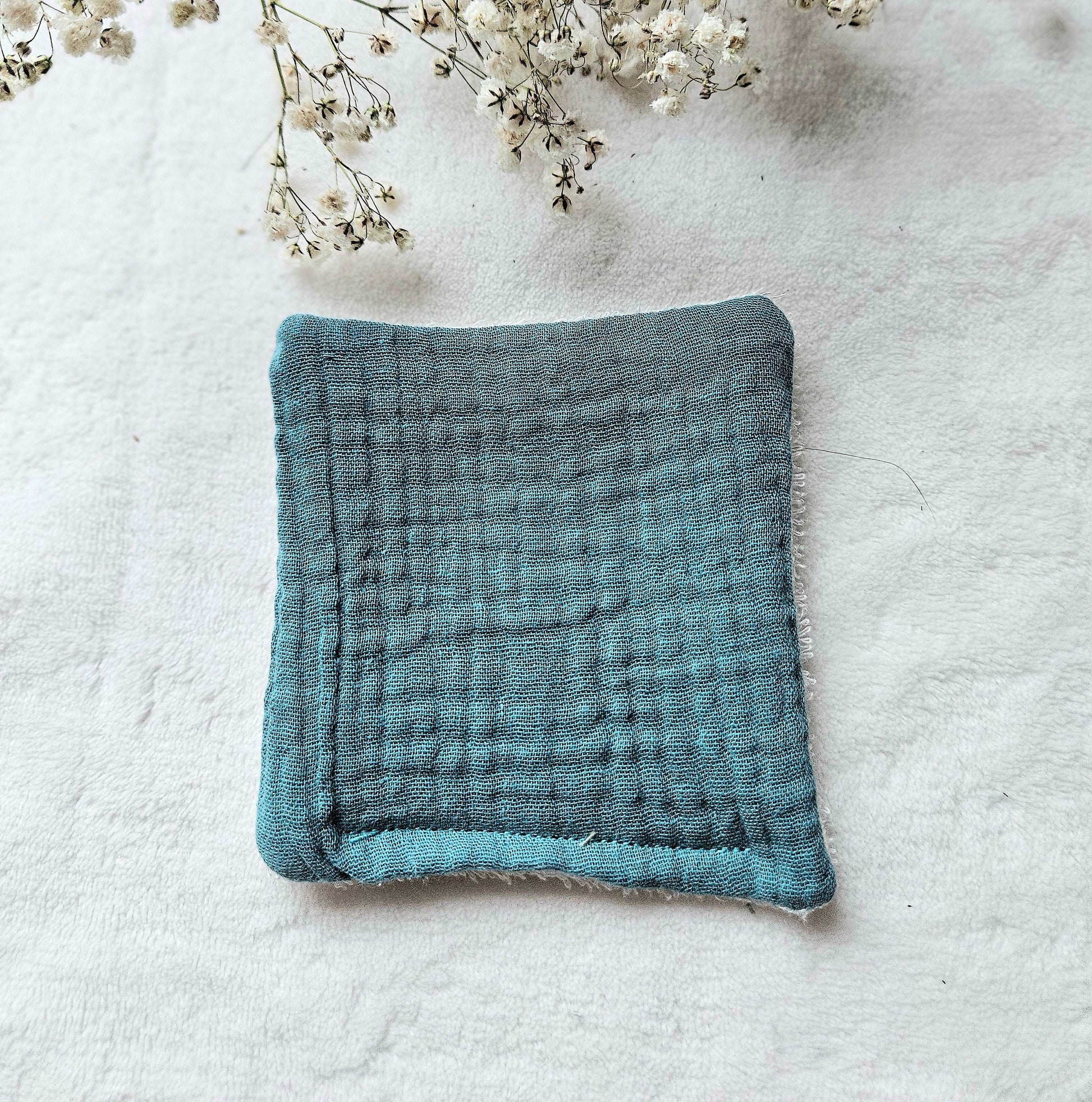 Cotons réutilisables pour maman et bébé - Bleu - Lot de 7 - Les Trésors de Gaby