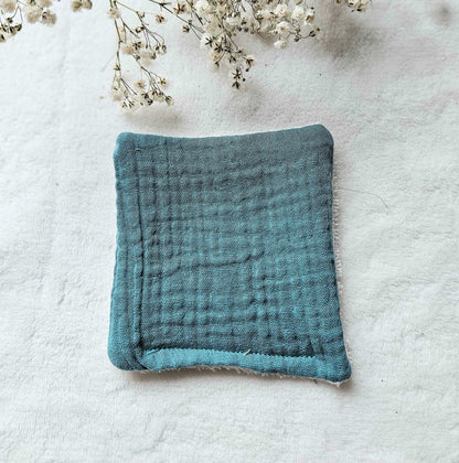 Cotons réutilisables pour maman et bébé - Bleu - Lot de 7 - Les Trésors de Gaby