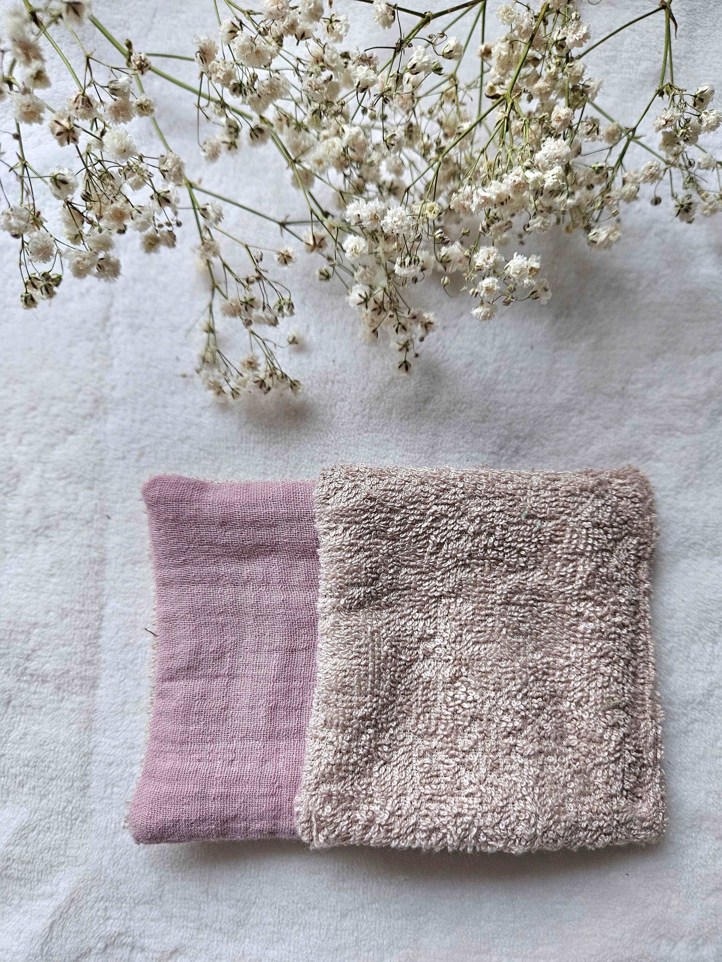 Cotons réutilisables pour maman et bébé - Rose - Lot de 7 - Les Trésors de Gaby