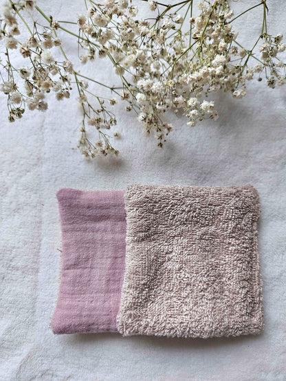 Cotons réutilisables pour maman et bébé - Rose - Lot de 7 - Les Trésors de Gaby